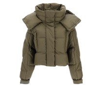 'PUFFA RING WLT' CROPPED PUFFER JACKET WITH SNAP-OFF HOOD