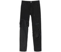 DOUBLE-LAYERED DESTROYED JEANS