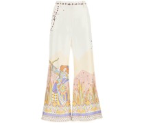'COSMIC' FLARED FAILLE PANTS