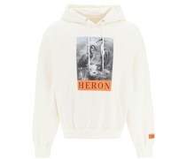 B/W HERONS PRINT HOODIE