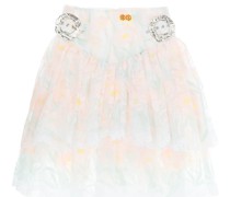 TIERED LACE SKIRT WITH BUCKLES
