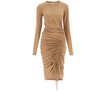 RUCHED JERSEY MIDI DRESS