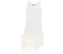 JERSEY MINI DRESS WITH FEATHERS