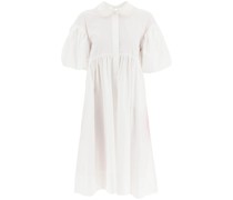 POPLIN DRESS WITH PUFF SLEEVES