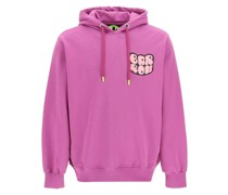 HOODIE WITH FLOCKED LOGO AND BACK PRINT