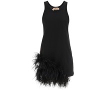 JERSEY MINI DRESS WITH FEATHERS