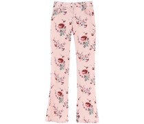 ROSE PRINT FLARED JEANS