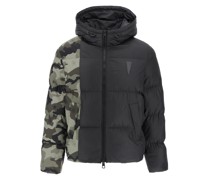 PUFFER JACKET WITH CAMOUFAGE MOTIF