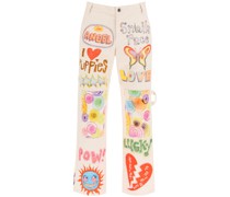 'CHAON' PANT WITH MULTICOLORED DRAWING