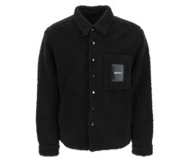 'ASPEN' TEDDY OVERSHIRT WITH LOGO PATCH