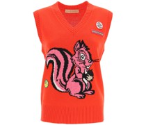 SQUIRREL INTARSIA KNIT VEST