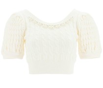 KNIT CROPPED TOP WITH BEADS