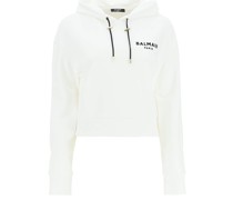 CROPPED HOODIE WITH FLOCKED LOGO
