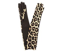 LEOPARD-PRINT CALF HAIR GLOVES