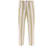 STRIPED POPELINE PANTS