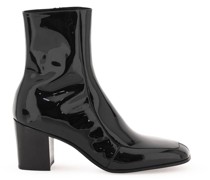 'BEAU' PATENT ANKLE BOOTS