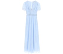 PLEATED CHIFFON MAXI DRESS