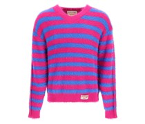 BRUSHED EFFECT STRIPED SWEATER