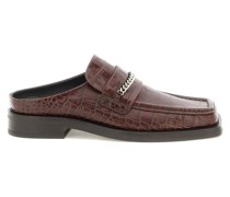 CROCO-EMBOSSED LOAFERS MULES
