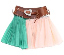 PLEATED INI SKIRT WITH BELT