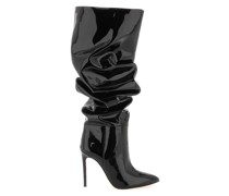 SLOUCHY PATENT STILETTO BOOTS