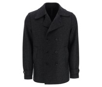 DOUBLE-BREASTED PEACOAT IN PRESSED
