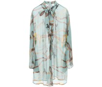 PRINTED CREPON MINI DRESS