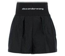 AND NYLON SHORTS WITH BRANDED WAISTBAND