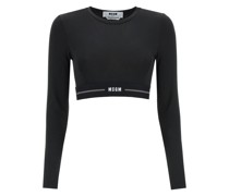 SPORTY CROPPED TOP WITH LOGO BAND