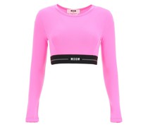 SPORTY CROPPED TOP WITH LOGO BAND