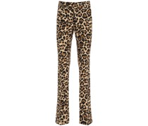LEOPARD PRINT FLARE TROUSERS