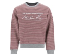 STRIPED CREWNECK SWEATSHIRT FEATURING LOGO PRINT