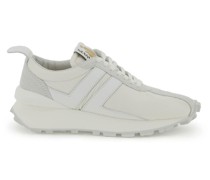 NYLON AND LEATHER BUMPER SNEAKERS