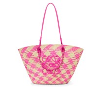 Luxury Anagram Basket bag in iraca palm and calfskin