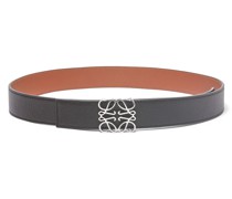 Luxury Reversible Anagram belt in soft grained calfskin and smooth calfskin