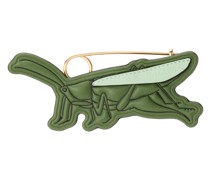 Luxury Grasshopper pin charm in calfskin and metal