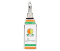 Luxury Juice box charm in sterling silver and enamel