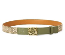 Luxury Anagram belt in jacquard and calfskin