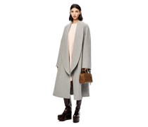 Luxury Shawl collar wrap coat in wool and cashmere