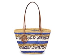 Luxury Basket Tote in elephant grass and calfskin