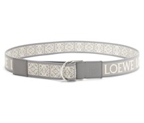 Luxury D-ring belt in Anagram jacquard and calfskin