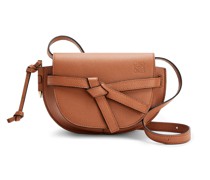 Luxury Mini Gate dual bag in pebble grain calfskin
