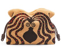 Luxury XL Flamenco clutch in shearling