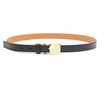 Luxury Amazona padlock belt in smooth calfskin and brass