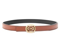 Luxury Reversible Anagram Ellipse belt in smooth calfskin