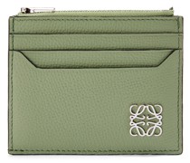 Luxury Anagram square zip cardholder in pebble grain calfskin