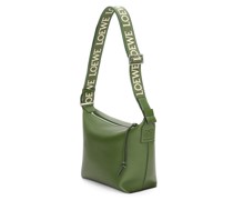 Luxury Small Cubi Crossbody bag in supple smooth calfskin and jacquard