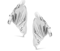 Luxury Pleated Fan hoop earrings in sterling silver