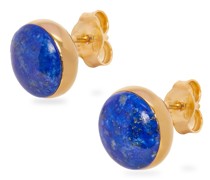 Luxury Anagram Pebble stud earrings in sterling silver and lapis lazuli