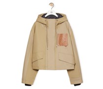 Luxury Short hooded parka in cotton
